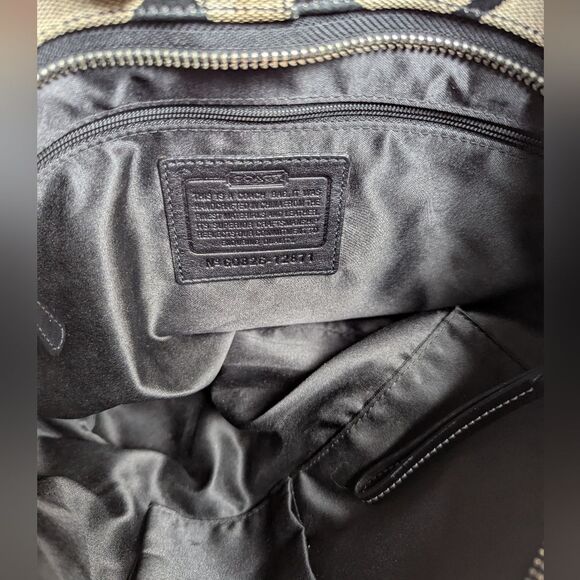 Coach Carly Signature Big C Black Gray Hobo Shoulder Vintage Bag Purse 12871 - Picture 8 of 10